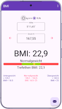 KMI Körpermasseindex für Android Phone