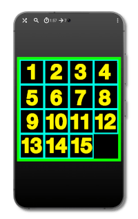 Fifteen puzzle for Android with high contrast theme