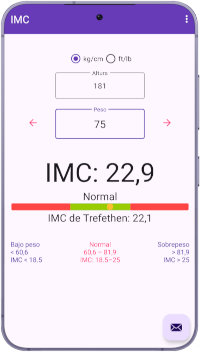 IMC Índice de masa corporal para Android Phone