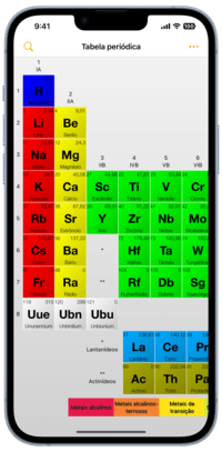 Tabela periódica de elementos para iPhone: captura de tela