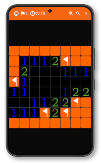 Minesweeper on Android: orange theme