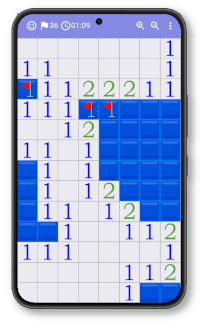 Minesweeper on Android: blue theme