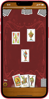 Scopa a 15 card game on iPhone: spanish cards