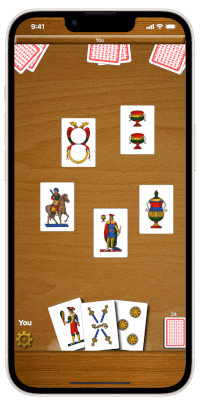 Scopa a 15 card game on iPhone: italian cards