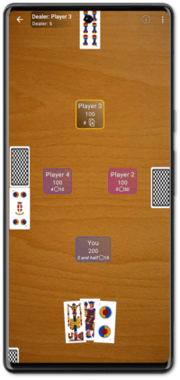 Sette e mezzo card game on Android