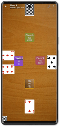 Siete y media card game on Android
