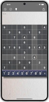 Sudoku game on Samsung Galaxy Phone